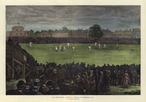O jogo de críquete, Austrália v Inglaterra, em Kennington Oval