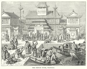 A Alfândega, Xangai (gravura) de English School
