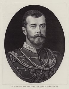 O Czarevitch, HIH o Grão-Duque Nicholas Alexandrovitch (gravura) de English School