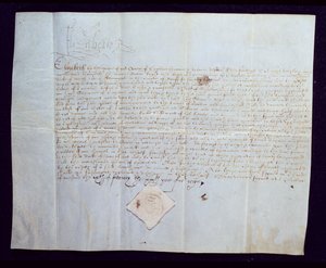 O Mandado de Morte de Thomas Howard, 4º Duque de Norfolk, assinado pela Rainha Elizabeth I, de 1572 (tinta em pergaminho) de English School