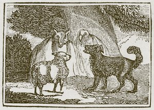 Der Hund und das Schaf (Gravur) von English School