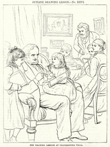 As Lições de Desenho na Villa de Acção de Graças (gravura) de English School
