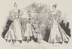A Duquesa de Fife e Três das Damas de Honra (gravura) de English School