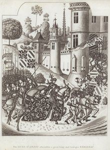 O duque DAnjou monta um Grande Exército e Besieges Bergerac de English School