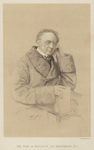O Duque de Buccleuch e Queensberry, KG (litho) de English School