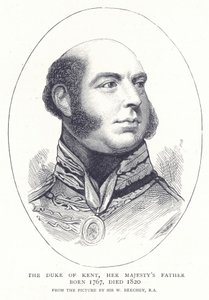 O duque de Kent, pai de sua majestade nascido em 1767, morreu em 1820 de English School