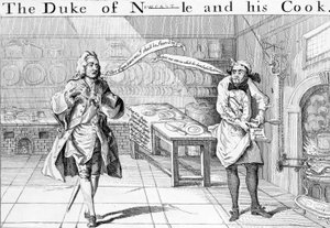 O duque de Newcastle e seu cozinheiro, c.1745 de English School