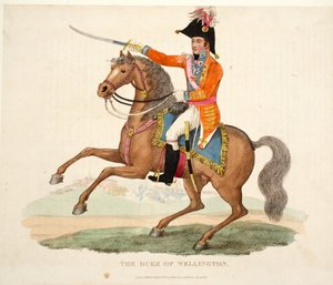 O duque de Wellington, pub. por Richard Evans, engr romney, ilustração de um relato histórico da batalha de Waterloo por William Mudford, 1816 de English School