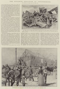 A Explosão da Dinamite em Joanesburgo (Litho) de English School