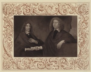 O Conde de Lauderdale (à direita) e O Conde de Lanark (depois o segundo Duque de Hamilton) (litho) de English School