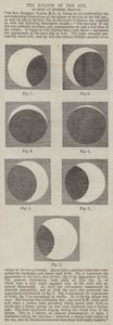 O Eclipse do Sol, como visto em Hyeres, França (gravura) de English School