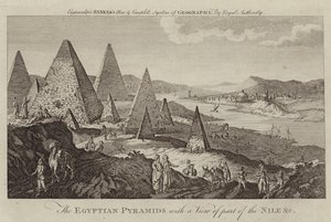 As pirâmides egípcias com vista de parte do Nilo