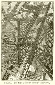 A torre eiffel em curso de construção de English School