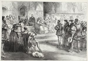 O eleitor de Saxony que lê o protesto na dieta dos Spires, ilustração da história do protestantismo por James Aitken Wylie (1808-1890), bar. 1878 de English School