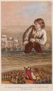 O imperador e toda a sua corte estavam na margem esperando a questão de English School
