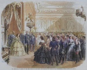 O Imperador da Rússia no Baile dado pelo Conde e Condessa de Morny em São Petersburgo (gravura) de English School