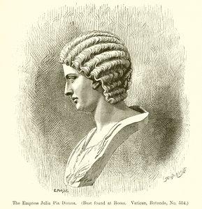 A Imperatriz Julia Pia Domna. (Busto encontrado em Roma. Vaticano, Rotunda, nº 554)