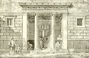 A, entrada, para, um, Noblemans, casa, em, atenas