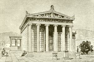 O Erechtheion, um famoso templo em Atenas para o Herói Erectheios de English School