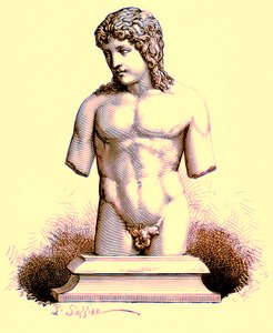 O Eros do Vaticano, estátua no Vaticano, ilustração da História de Roma por Victor Duruy, publicado em 1884 (imagem digital melhorada) de English School