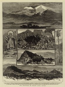 A Erupção do Monte Etna, Sicília (gravura) de English School