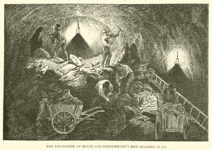 A escavação das novas caves de Deutz e Geldermann em Ay (gravura) de English School