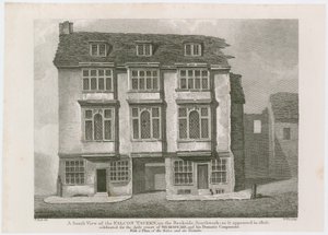 A taberna Falcon no Bankside, Southwark. Como apareceu em 1805 de English School