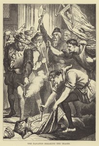 Os fanáticos quebrando as imagens (gravura) de English School