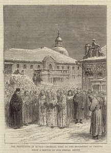 As Festividades na Rússia, Visita Imperial ao Mosteiro da Troitsa (gravura) de English School