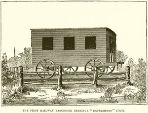 O primeiro experimento de transporte de passageiros ferroviários (1825) de English School