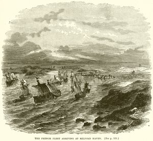 A frota francesa chegando a Milford Haven de English School