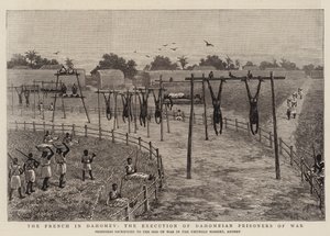 Os Franceses em Dahomey, a Execução dos Prisioneiros de Guerra Dahomeian (gravura) de English School