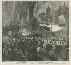 O serviço fúnebre para o falecido Lord Shaftesbury em Westminster de English School