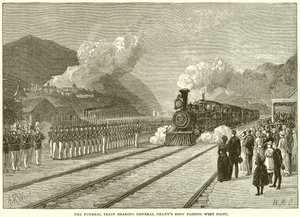 O trem fúnebre com o general Grants Body passando por West Point de English School