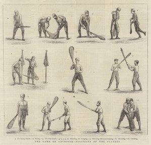 O Jogo de Lacrosse, Posições dos Jogadores (gravura) de English School