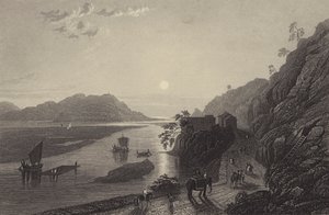 O Ganges a entrar nas planícies perto de Haridwar (gravura) de English School