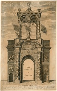 O Jardim da Abundância; Arco triunfal, erigido, em, rua frota, perto, Whitefriars, londres de English School
