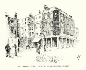 The George the Fourth, Portsmouth Street (litho) de English School