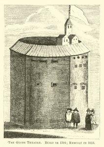 O Globe Theatre, construído em 1594; Reconstruído em 1613 de English School