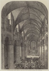 O Festival Musical de Gloucester, a Nave da Catedral, de aspecto ocidental (gravura) de English School
