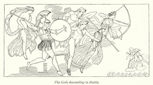 Os Deuses que descem para a batalha (litho) de English School