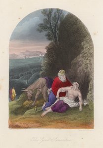 O Bom Samaritano (gravura a cores) de English School
