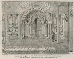 O Grand Marquee na West Door of Westminster Abbey de English School
