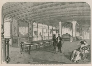 O Grand Saloon do navio a vapor Great Eastern de English School