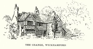 The Grange, Wickhamford (litografia) de English School