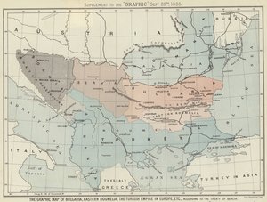 O mapa gráfico da Bulgária, Eastern Roumelia, o Império Turco na Europa