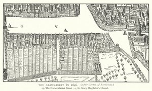 O Grassmarket em 1646 (gravura) de English School
