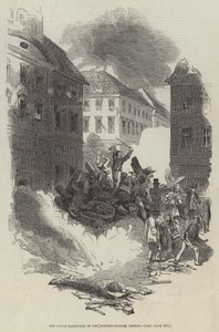 A Grande Barricada na Breiten-Strasse, Berlim (gravura) de English School