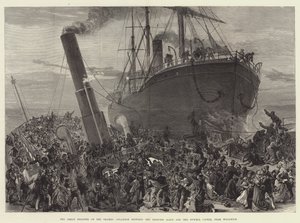 O Grande Desastre no Tamisa, Colisão entre a Princesa Alice e o Castelo Bywell, perto de Woolwich (gravura) de English School