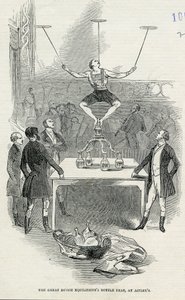 O grande holandês Equilibrists Bottle Feat em Astleys, ilustração tirada do ilustrado London News, 1846 de English School